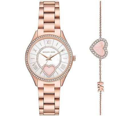 michael kors mk 1038 rose gold|Lauryn Rose Goldtone Stainless Steel Watch Gift Set MK1038.